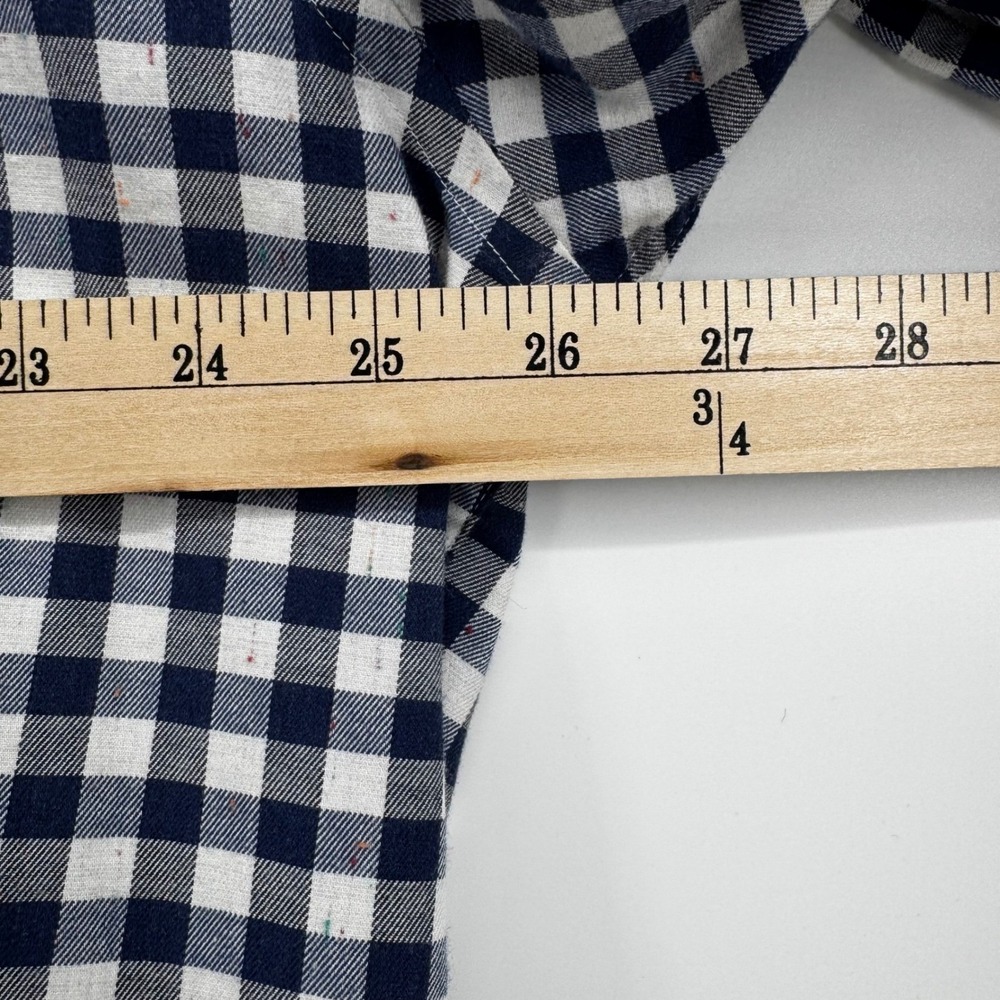 Twillory Untuckable Mens XL Gingham Button Down‎ Shirt Navy White Speckled Nep - Picture 8 of 8